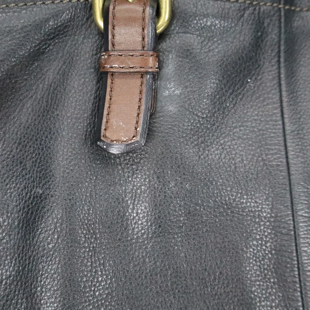 Fossil Explorer Large Crossbody Shoulder Bag Carryall Tote Black Fold-Over Purse